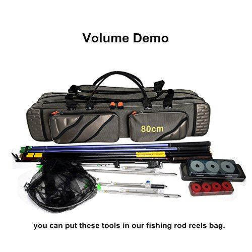 3 Layers Portable Folding Fishing Rod Carrier Reel Case Bags Fish Pole Tools Storage Bag Case Pro Gear Tackle (3 layers/80cm(31.5inch)) - size: 3 layers/80cm(31.5inch)