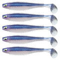 MAFIMOEA 40/30/25Pcs Paddle Tail Swim Baits Lures Fishing Soft Plastic Lure Kit for Bass Trout Walleye Crappie 6.5cm 7.5cm 10.5cm - color: Blue, size: 4.13IN/10.5CM - 20PCS