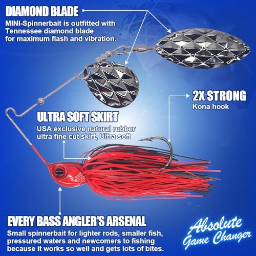 XFISHMAN-Spinner-Baits-for-Bass-Fishing-Lures-Colorado Blade Spinnerbait Set 1/4 oz & 3/8 oz 6 Colors for Bass Pike Crappie & Trout Fishing - size: 1/4 oz