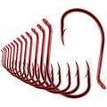 Octopus-Hook-Fishing-Beak-Circle-Hooks-Freshwater-Red-Black-100-50 Pack - color: 1-Red, size: Size:6/0 50-Pack