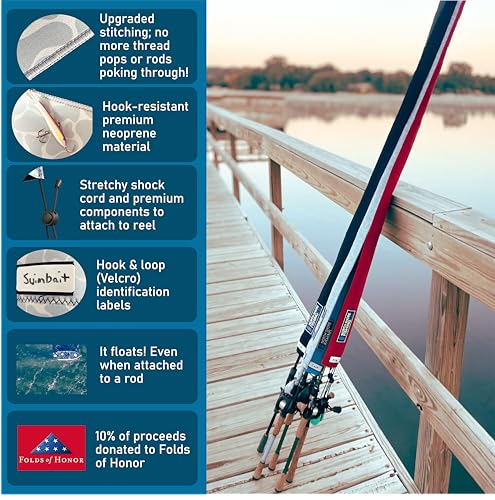 Premium Neoprene Fishing Rod Sleeve – Floating, Puncture Resistant, Labeled Protective Sock for Casting, Spinning, Trolling Fishing Rods - color: Black, size: 60", style: Casting/Trolling