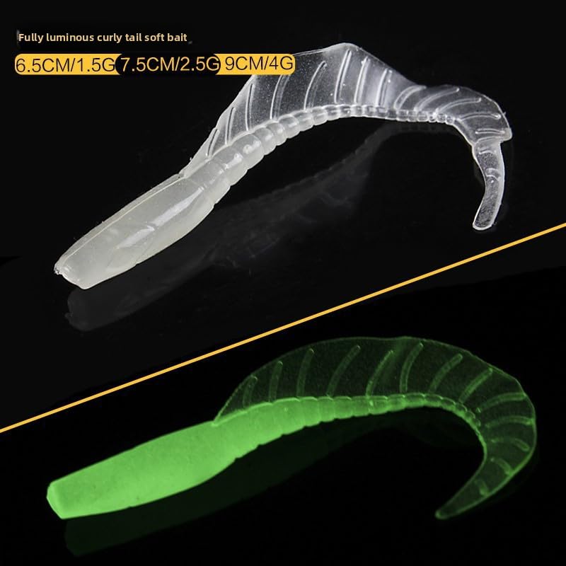 Soft Fishing Lures Set with Tackle Box, 6.5cm/8cm Paddle Tail Swimbaits, 60PCS Soft Plastic Baits with Curly Tails, Freshwater Fishing Lures for Bass, Trout, and More - color: 60 soft baits + bait boxes