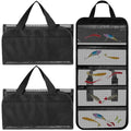 2 Pack 5 Pocket Lure Bag 24.8" x 11.4" Fishing Big Bait Bag Trolling Roll up Tackle Wrap Storage Organizer with Clear PVC Protective Cover for Lures, Bait, Terminal Tackle - size: 24.8" X 11.4"