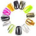 Riverruns Silicone Jig Skirts Fishing Lure Skirt Replacement for Spinnerbaits Bass Buzzbaits Fishing Jigs Fishing Lures Craw Jig Trailers Bass Skirts - color: 12PC 8861 Standard Banded Silicone Skirts