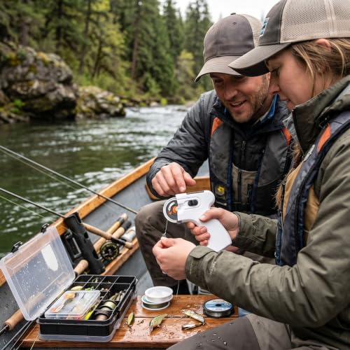Automatic Fishing Hook Tier Tool - Fast Electric Hook Line Tying Device Machine with PC ABS Shell for Fishing Hooks and Lures (Battery Powered)