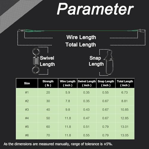 QISHUO Fishing Line Wire Leaders Lures High Strength Fishing Wire Leader Steel Rig Fishing Leaders Stainless Black Nickel - size: Size #3 (9.8in-40lb) 30pcs