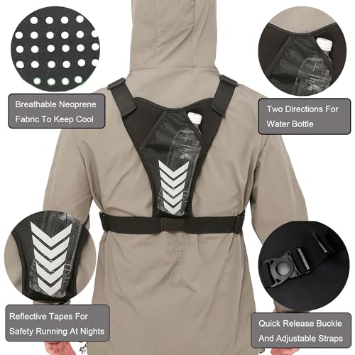 Criuage Outdoor Chest Bag for Men, Lightweight Adjustable Running Vest, Water Resistant EDC Chest Pack with Water Bottle Pocket, Breathable Back Pad for Hiking Cycling Fishing Travel (Camo) - color: Camo