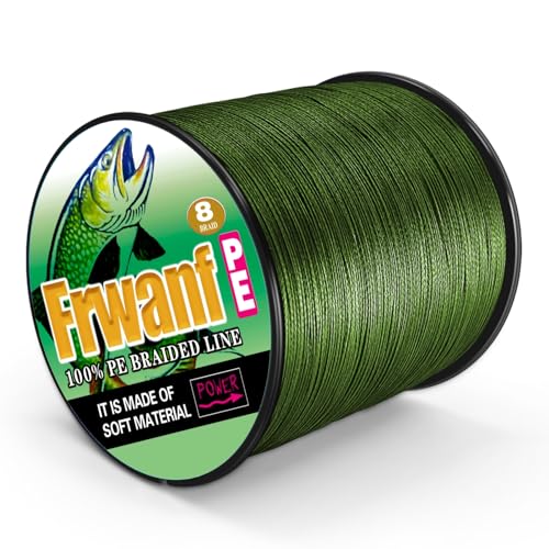 8 Strand Braided Fishing Line - Colorfast - Zero Stretch - High Strength - Abrasion Resistant Braided Line - Thousands of Choices in 9 Colors - Professional Performance in Salt or Fresh Water - color: Army Green (do not fade), size: 6LB-547Yards-0.10MM(do
