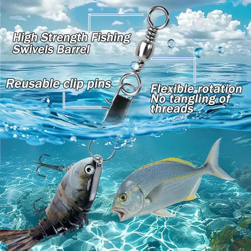 Barrel Swivels Fishing Tackle FS/BZ-02 | Fishing Swivels & Snaps,B-Shaped Quick Clips,Terminal Tackle Kit,for Saltwater Freshwater - size: 6#+5#+2#+1/0#+3/0#
