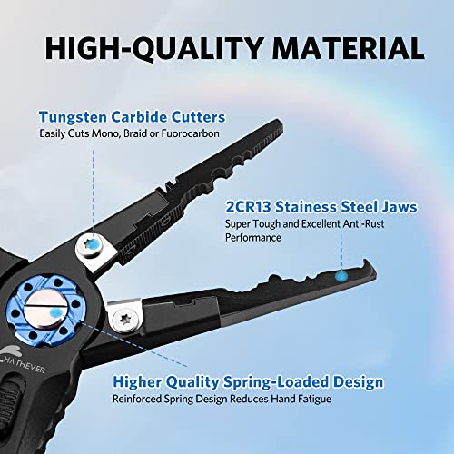 Saltwater Fishing Pliers, Split Ring Pliers for Fishing with Safety Lock, Fish Pliers with Sheath and Lanyard, Fishing Gifts for Men - color: C-black