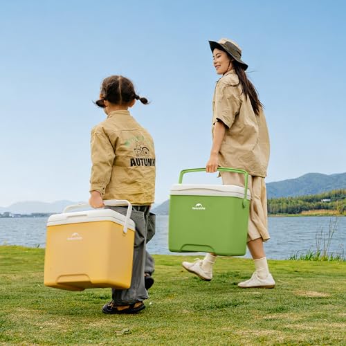 Naturehike 5.3/15/19 QT Hard Cooler, Insulated Ice Chest Box, Portable Ice Retention Cooler for Beach Camping Picnic Fishing Barbecue - color: Green, size: 14.8QT
