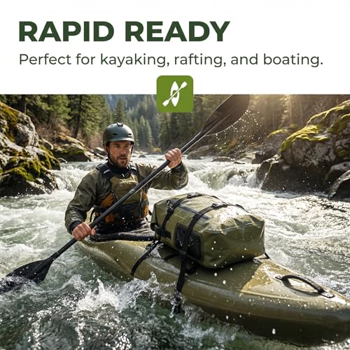 Miramrax Dry Bag Waterproof Backpack 30L Tactical Backpack for Kayaking Hiking Boating Paddle Boarding Travel Beach (Army Green) - color: Army Green