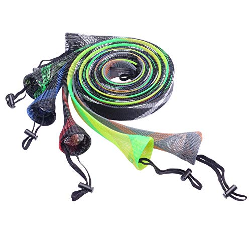 SF Fishing Rod Sock Fishing Rod Sleeve Rod Cover Braided Mesh Rod Protector Pole Gloves Fishing Tools for Spinning Fishing Rod,Casting Rod,Musky Rod, Ice Rod, Fly Rod, Spey Rod - color: 6pcs-fit Casting Rod-six Colors, size: Fit Casting Rod 6-1/2 FT to 7-