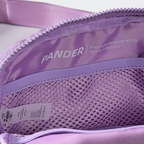 Pander Two Way Zipper Fanny Pack Nylon Everywhere Belt Bag for Women, Water Repellent Waist Packs, Crossbody Bags with Adjustable Strap (Light Purple). - color: Light Purple