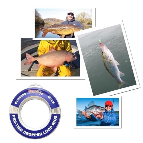 MASTERPRO Pre-Tied Dropper Loop Rigs, Fishing Line Spool 10LB 15LB 20LB 30LB 40LB 50LB 60LB 80LB 100LB, Suitable for Saltwater Freshwater Fishing - size: big bobbin-20LB