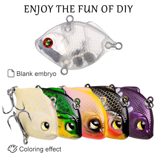 20pcs/25pcs Fishing Blanks Lures Kit Fishing Topwater Unpainted Swimbait Unpainted Crankbaits Hard Baits DIY Lure for Bass Salmon Trout Saltwater and Freshwater - color: 25PCS 1.85″/0.27oz