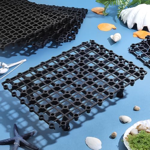 PH PandaHall 12 Sets Fish Tank Divider, Aquarium Divider Filter Bottom Black PP Plastic Aquarium Bottom Divider Fish Tank Isolation Boards for Aquarium Setup Fish Breeding Decoration, 10.39x7.87 inch - color: Black