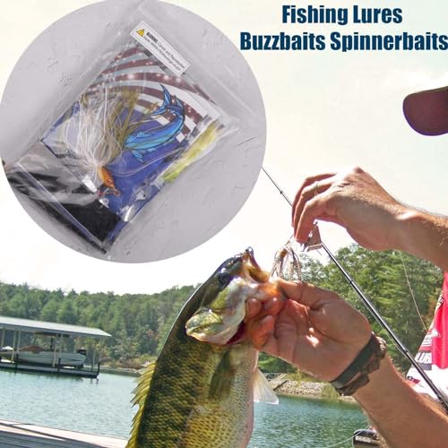 Spinnerbait Fishing Lures Kit, 6pcs Bass Fishing Buzzbait Lures Hard Metal Spinner Baits Swim Jigs for Bass Trout Salmon Pike Freshwater Saltwater - style: A-6pcs