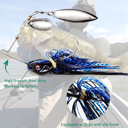 FONMANG Fishing Lure Spinner baits for Freshwater and Saltwater,2026 New Bass Trout Fishing Lures Also for Crappie Salmon Walleye Pike - color: B-6Pcs Spinnerbaits