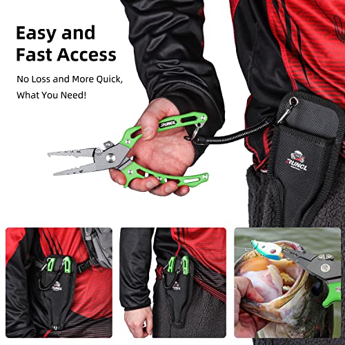 RUNCL Fishing Plier, Fish Lip Gripper Kit, Fishing Remover Extractor, Multi-Function Fishing Tools for Saltwater, Freshwater, Ice Fishing, Premium Fishing Gifts for Men - color: C: 8" Green Plier Gripper Kit