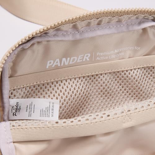 Pander Two Way Zipper Fanny Pack Nylon Everywhere Belt Bag for Women, Water Repellent Waist Packs, Crossbody Bags with Adjustable Strap (Raw Linen). - color: Raw Linen Beige
