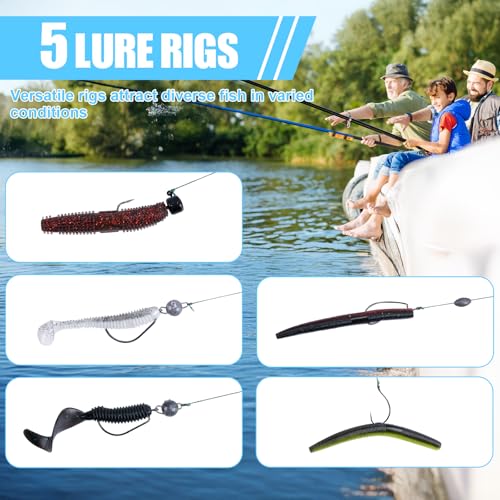 Goture Fishing Lures Kit,165pcs Bass Fishing Kit Including Soft Plastic Baits, Worms, Minnow, Crankbaits, Hooks,Swivels,Sinker Weights,3700 Tackle Box, Freshwater Fishing Gear Lure Set, Gifts of Men - color: A:165pcs Fishing Lures Kit