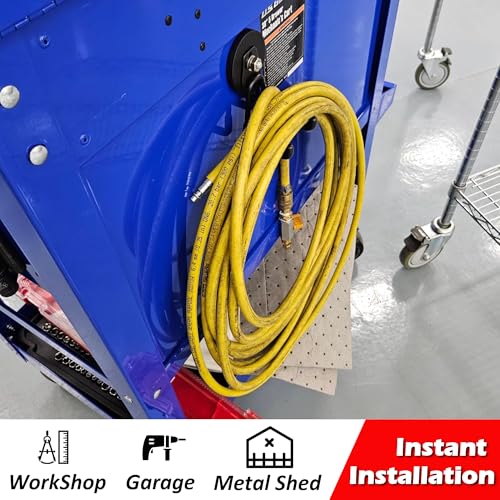 MUTUACTOR Heavy Duty Magnetic Hook,2PCS Anti-Slip Storage Magnet Hooks for Organizer, Magnetic Mount Garage Double Utility Hooks Hanging Impact Drivers Garden Hoses Hardware Box - style: 2.6in Magnet M Black Hooks 2PCS