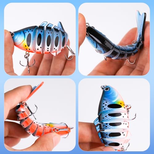 TSKS Fishing Artificial Lures Kit Mixed Including Front Diving Fin Minnow Surface Popper Crank Baits Pencil VIB with Hook and Soft Lures Accessories for Saltwater Freshwater Trout Bass Tackle Gift Set - color: 15pcs