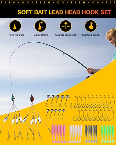 5 Arms Alabama Rig Fishing Lure, Umbrella Rig with Spinner for Striper, A-Rig for Boat Trolling Frashwater/Saltwater, with Soft Swimbait and Hooks for Bass Crappie Walleye Pickerel Trout Perch - color: Powder Green, size: Large