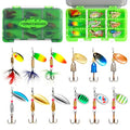 FONMANG Fishing Lure Spinner baits for Freshwater and Saltwater,2026 New Bass Trout Fishing Lures Also for Crappie Salmon Walleye Pike - color: A-12Pcs Spinners