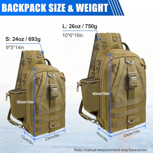 Fishing Backpack Tackle Bag for Fishing Gear Equipment, Gifts for Men | Fishing Gear Tackle Storage Backpack with Rod Holder, Lightweight Versatile Bag for Fishing Hiking Hunting