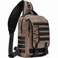 NICGID Tactical Military Backpack Large Daypack Molle Army Assault Pack Bug Out Bag Water Resistant Travel Fishing Hiking Trekking Rucksack - color: Coffee-canvas-808, size: 13.3 inch