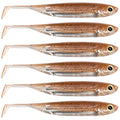 Dr.Fish Paddle Tail Swimbaits, Soft Fishing Lures for Bass Fishing 2.75-4.75 Inches, Freshwater & Saltwater Soft Plastic Baits Swim Shad Bait Minnow Lures Drop Shot - color: Coffee, size: 3.06"-6 Pack