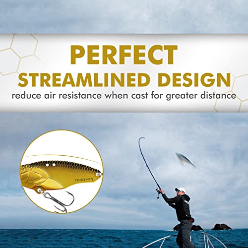 TRUSCEND Swim or Jig Fishing Spinner Baits for Freshwater and Saltwater, Rooster Tail Fishing Lures for Trout Bass Walleye Crappie Salmon Pike, Blade Bait with Copper Blade - color: E1-1.6"-1/4oz