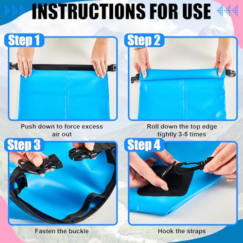 Aliceset 2 Pcs Waterproof Dry Bag 20L/10L Floating Dry Backpack Bags for Travel Pack Waterproof Backpack for Kayaking Rafting Boating Swimming Hiking Fishing(20 L) - size: 20 L
