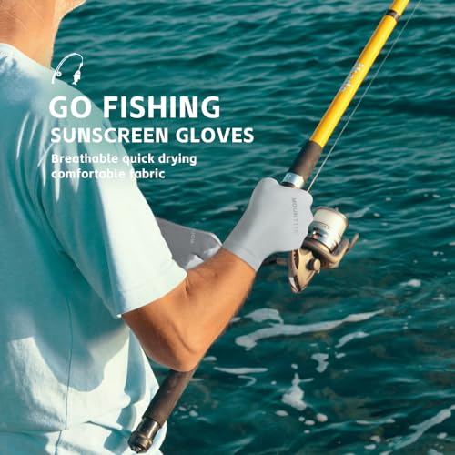 Unisex UV Protective Fingerless Gloves UPF 50+ Summer Sun Glove for Outdoor Fishing Cycling Hiking Driving Kayaking - color: Grey, size: Small