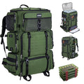 Goture Fishing Backpack with Cooler, 72L 600D Tackle Backpack Included 4 3700 Tackle Boxes, Dry & Wet Split Compartment, Large Fishing Tackle Bag with Rod Holders,Rain Cover for Travel Camping Hiking - color: A2:Green with 4 3700 Tackle Boxes