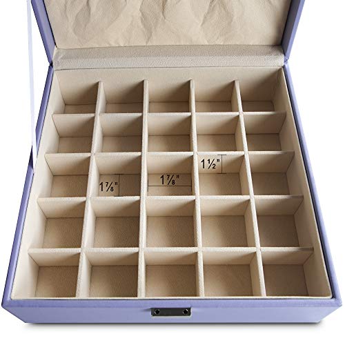 Frebeauty Earring Organizer Classic Jewelry Box 50 Slots Double Layer Jewelry Storage Case with 6 Necklace Hook and Bracelet Pocket(Purple) - color: Purple