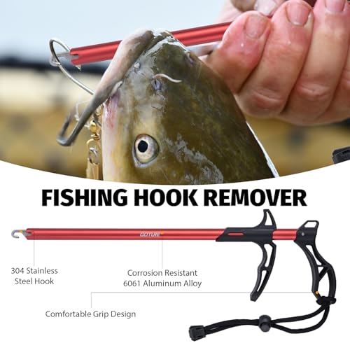 Goture Fishing Tool Kit,Fishing Pliers,Fillet Knife with Sheath,Fish Lip Gripper,Fish Hook Remover,Lanyard,Line Scissors,Sharpener,Stainless Steel Soap,Saltwater Gear Kit,Red/Pink,Gifts for Men/Women - color: A10:10pcs Fishing Tool Kit