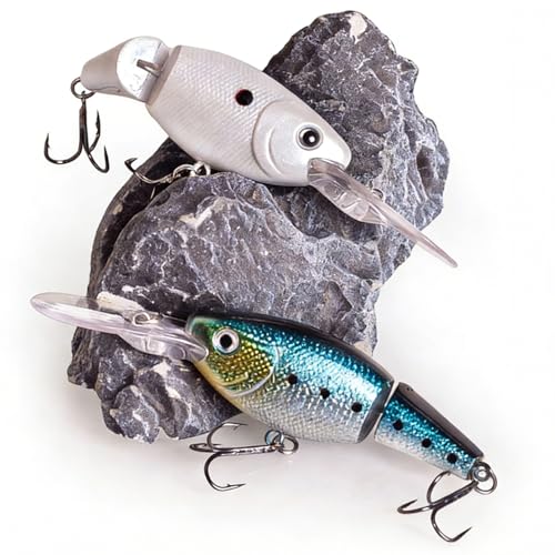 20pcs/25pcs Fishing Blanks Lures Kit Fishing Topwater Unpainted Swimbait Unpainted Crankbaits Hard Baits DIY Lure for Bass Salmon Trout Saltwater and Freshwater - color: 20PCS 4.13″/0.45oz