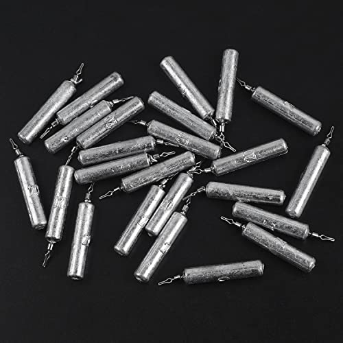 Drop Shot Weights Fishing Sinkers 25pcs Lead Drop Saltwater Fishing Weight Freshwater Drift Sinker Free Rig Fishing Weight Bass Rig Cylinder Removable Catfishing - size: Size4 (3/8oz.) 25 pcs