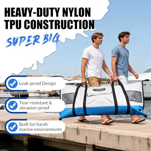 THKFISH Fish Cooler Bag Insulated Fish Kill Bag for Caught Fishing, 70in Waterproof Fishing Catch Bags with Smooth Water-Resistant Zipper Keep Ice-Cold & Fresh Over 48H - color: BLUE--70"*28.5"*11.5"