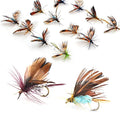 Fly Fishing Kit with Tackle Dry/Wet Fly Handcrafted Lures, Streamer for Trout, Bass, Salmon - color: 12pcs