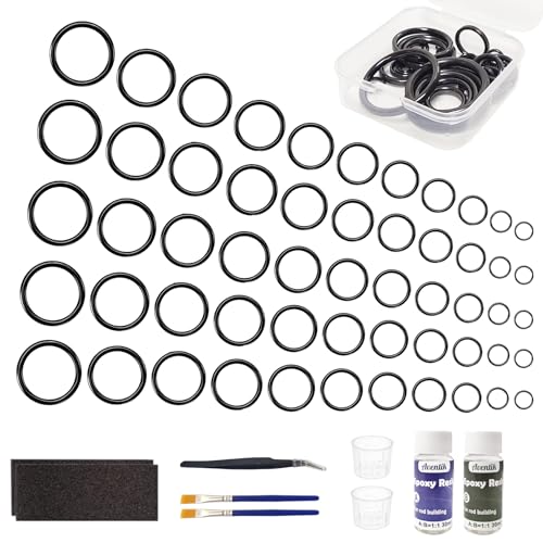 Aventik Fishing Rod Repair Kit Complete with 11 Sizes 55pcs Ceramic Guide Ring,Glue, Tweezers, Eyelet Replacements for Fishing Pole Repair Kit