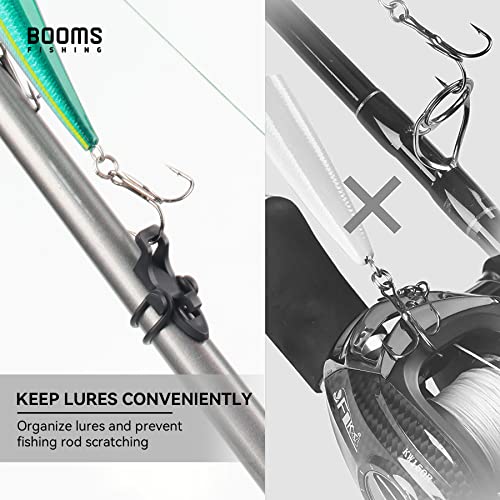 Booms Fishing Hook Keeper for Fishing Rod, HK1S Fishing Bait Holder with 2 Sizes Rubber Rings, 10 Sets or 20 Sets Options - style: 20 Sets