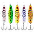 Fishing Spoons Lure Jigs, 5pcs Jigging Spoon Saltwater Fishing Lures Slow Vertical Jigs Metal Baits for Trout Bass Tuna Salmon Sailfish Snapper - color: A-5pcs, size: 3/4oz(20g)