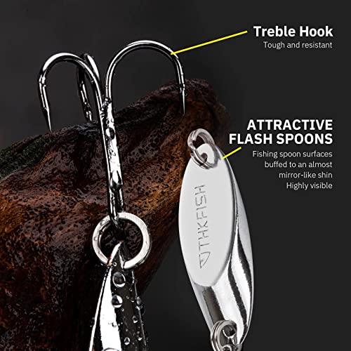 THKFISH Fishing Lures Fishing Spoons Lures Trout Lures for Trout Pike bass Crappie Walleye 3.5g(1/8oz) 5.5g(1/5oz) 7.5g(1/4oz) 10.5g(3/8oz) 14.5g(1/2oz) 21.5g(3/4oz) 5pcs - color: Color C, size: 1/8oz 5pcs