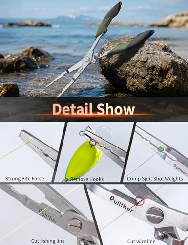 Fishing Tools Kit,Fishing Hook Remover Pliers | Fish Lip Gripper, Muti-Function Fishing Gear with Lanyard, Saltwater Resistant Fishing Accessories - color: 8"Fishing Pliers Green
