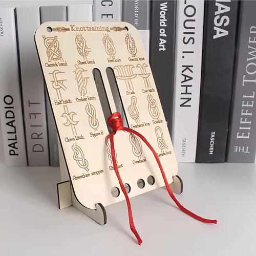 Learn Knot Training Board with Rope Learning Knot Tying Kit Learn to Tie Knots Kit, 16 Knotting Methods for Beginners, Knotting Tying Book for Outdoor Survival, Camping(2 Sets)
