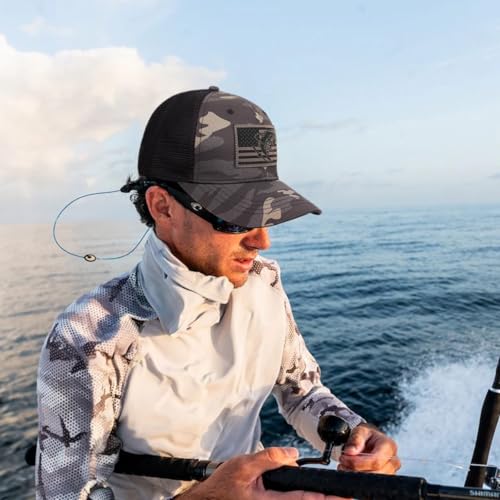 Fishing Gifts for Men - Snapback & Trucker Hats - American Flag Outdoor Fishing Hat - color: 04.camo-2(bassflag)